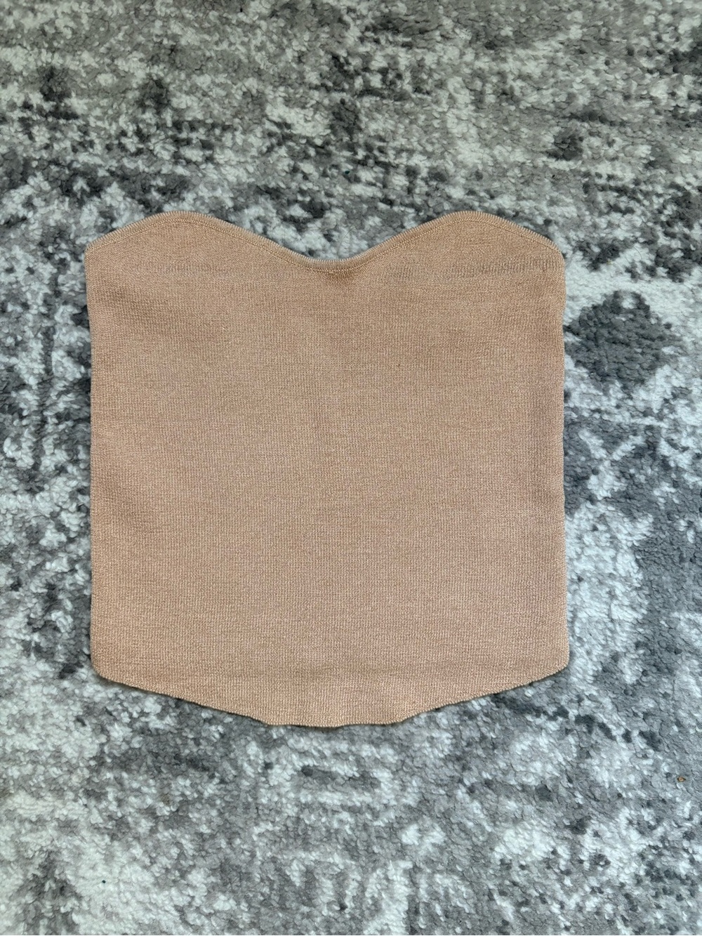 Strapless Knit Tube Top in Nude/Gold